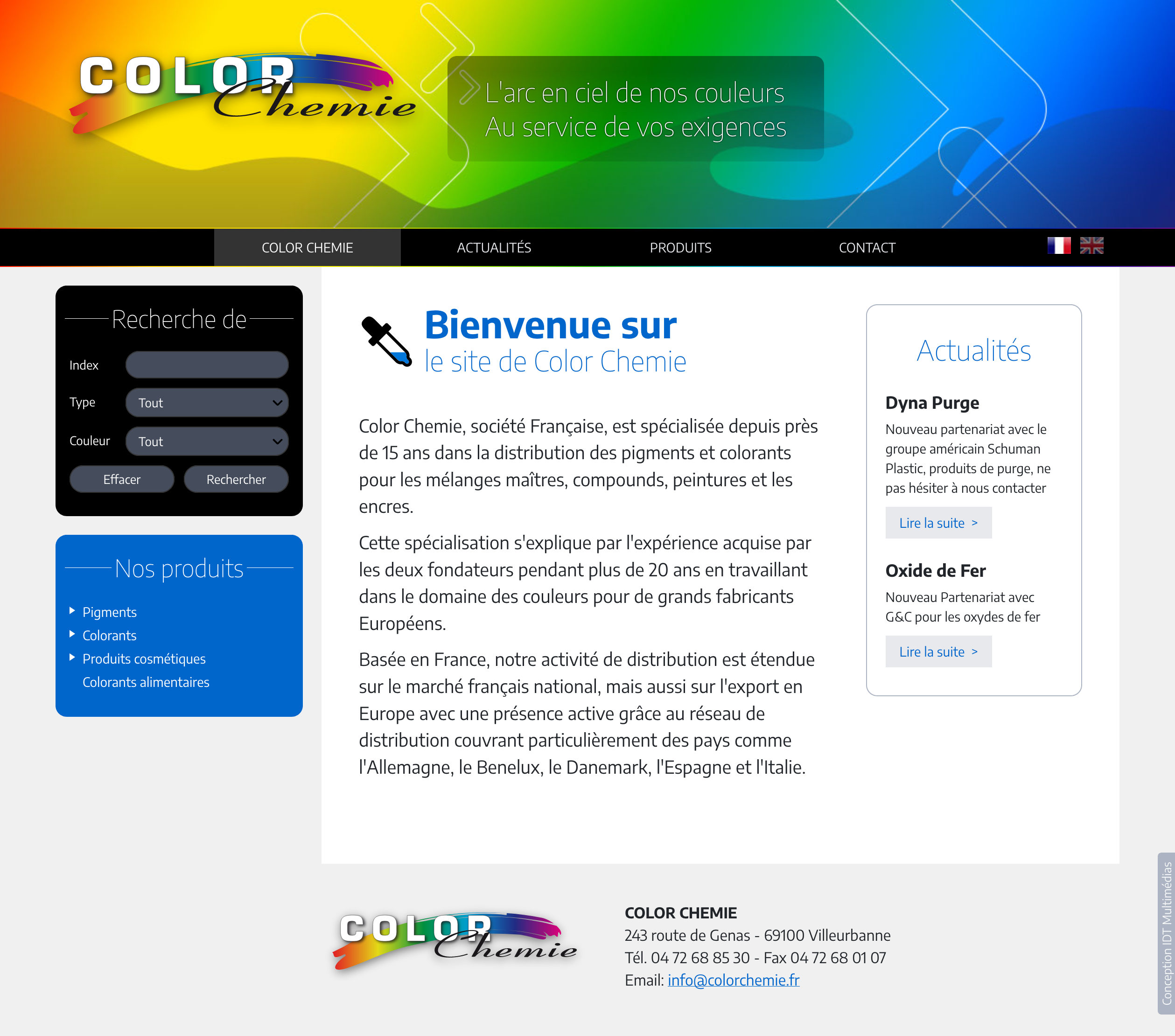 développement, web, Site colorchemie.fr, Tchouk-Tchouk prestation web